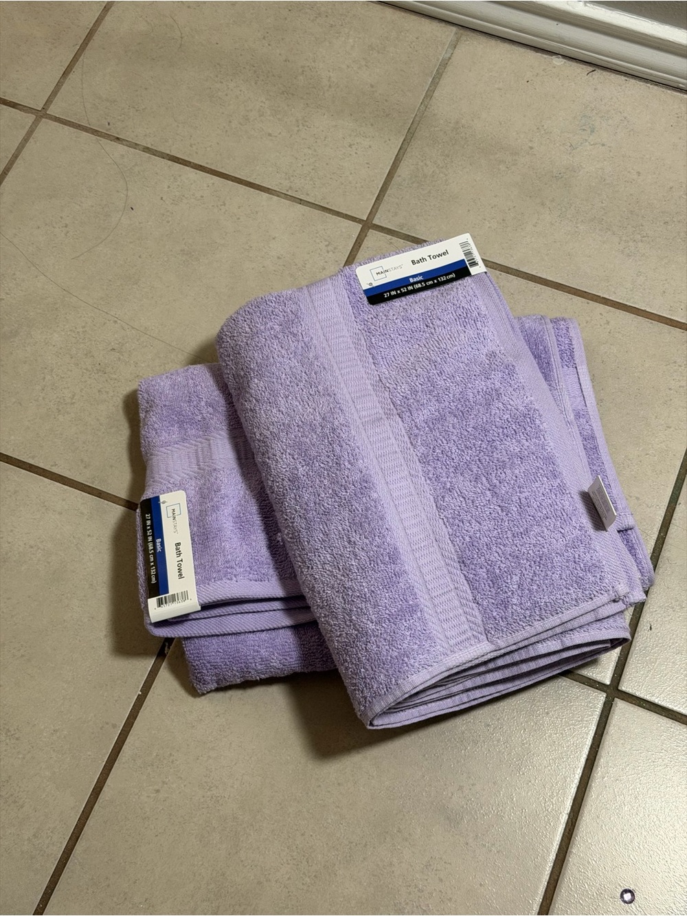 Mainstays Lilac/Purple 2 Bath‎ Towels cotton rich
